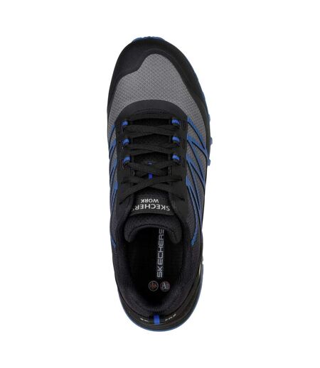Skechers Mens Puxal Leather Safety Trainers (Black/Blue) - UTFS9301