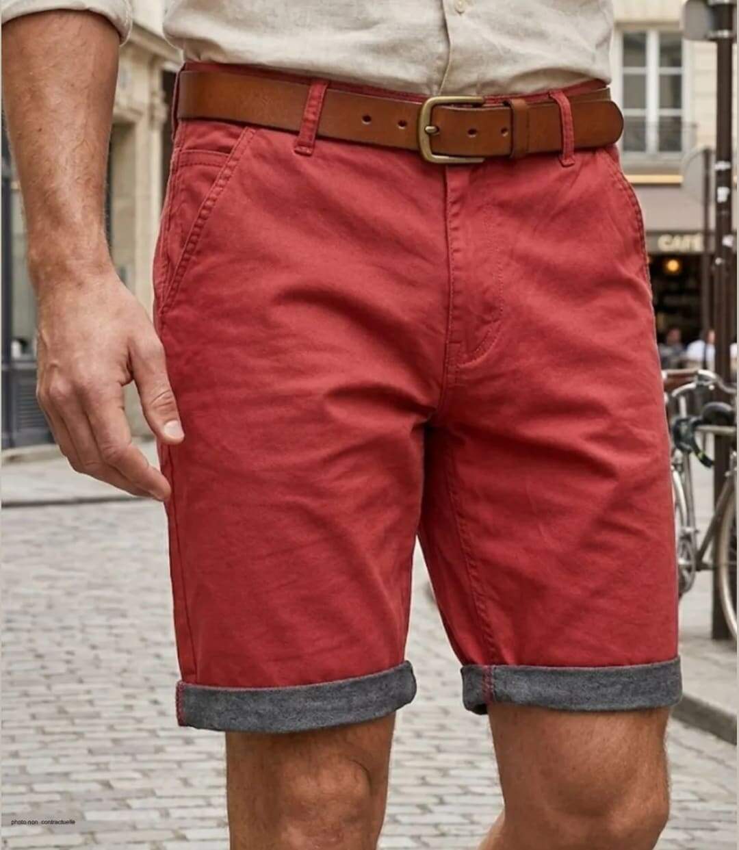 CHALLENGER L2102A Bermuda en coton twill pour un look estival élégant et résistant-1