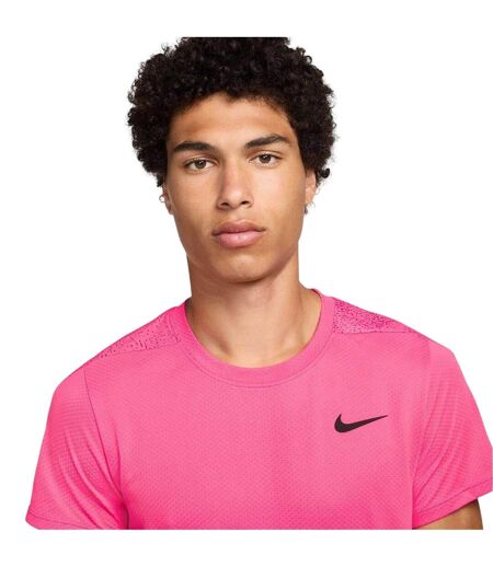 Mens Court Slam Dri-fit T-shirt Hot Fushia White Nike