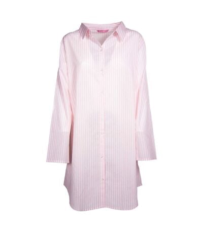 Chemise De Nuit Motif/style À Rayures Femme Rose Blanc Keanu