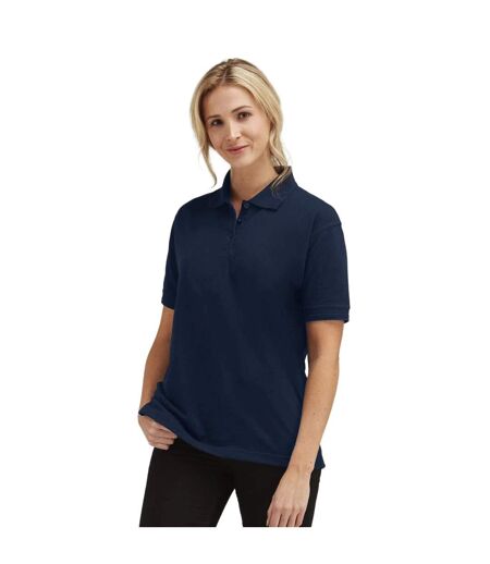 Womens/ladies Pique Polo Navy Blue Ultimate