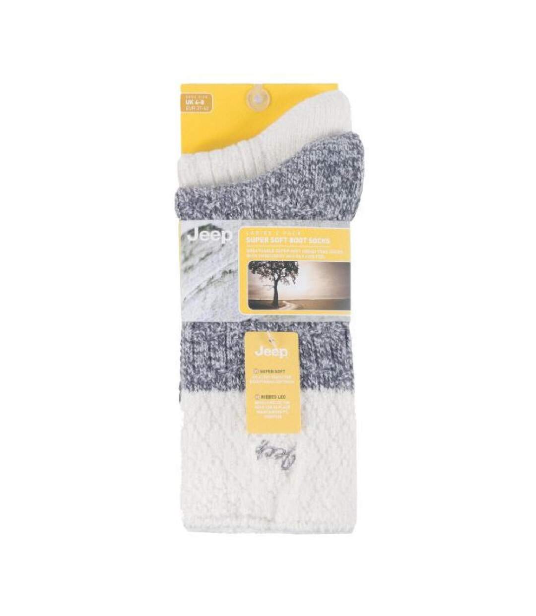 2 Pack Ladies Supersoft Warm Ribbed Thick Hiking Boot Socks-2