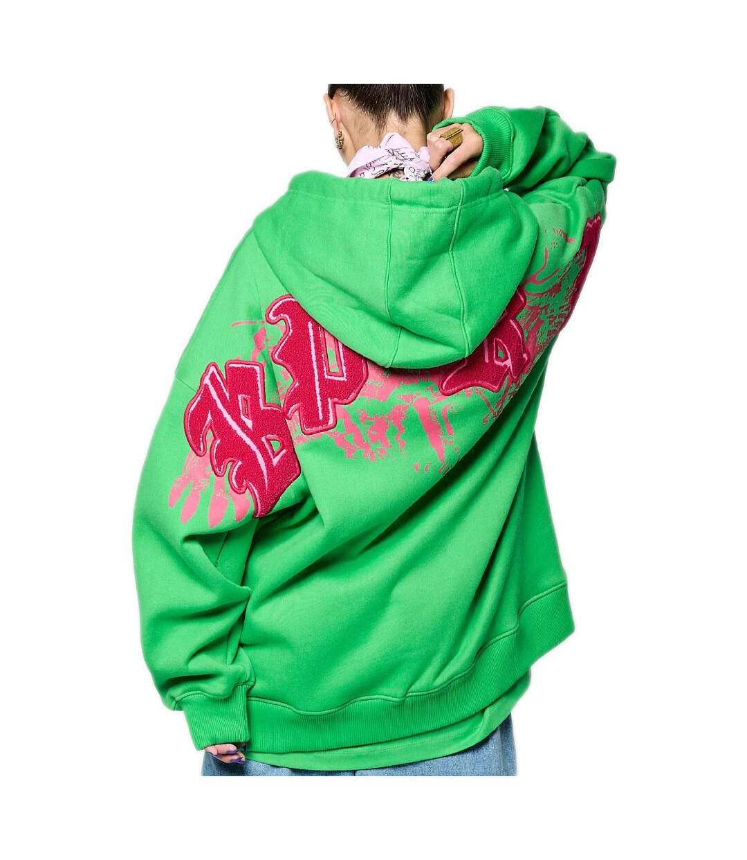 Sweat à capuche vert/rose homme kaporal salto-2
