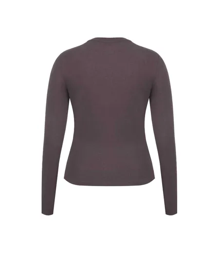 Womens/ladies Slim Long-sleeved T-shirt Chocolate Slazenger
