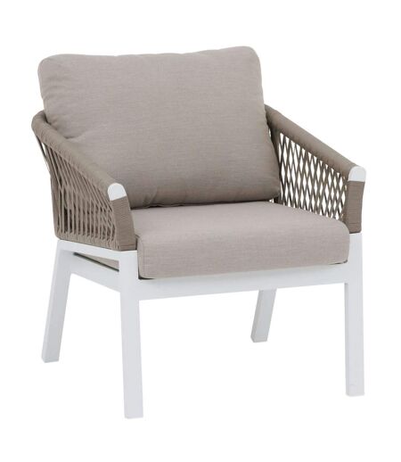 Fauteuil de jardin en aluminium Oriengo - Taupe et Blanc