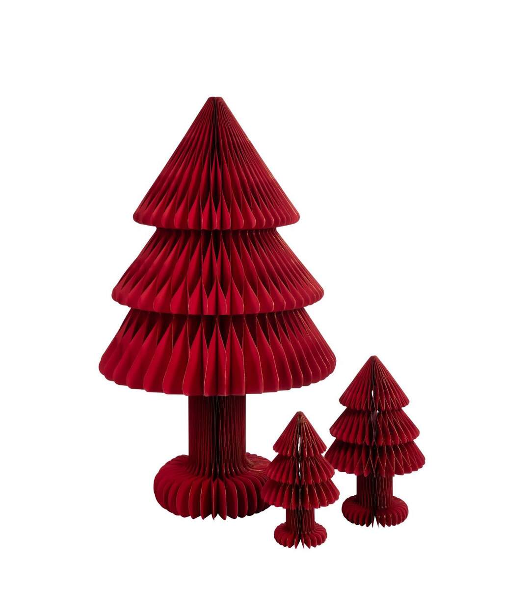 Sapin de Noël en Papier Pliable 100cm Rouge-2