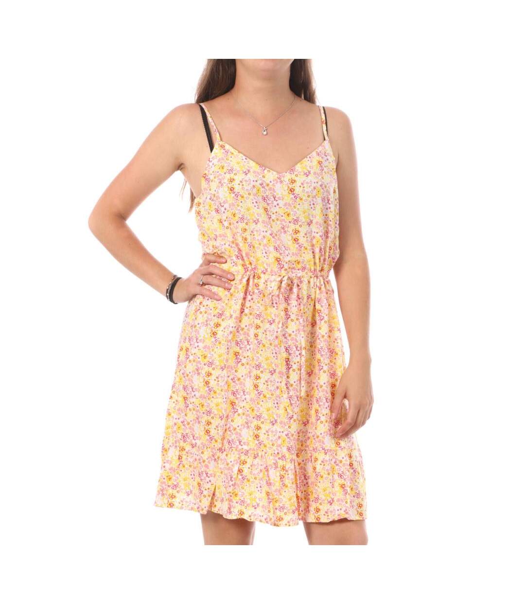 Robe Rose/Jaune Femme Vero Moda Easy Singlet - L