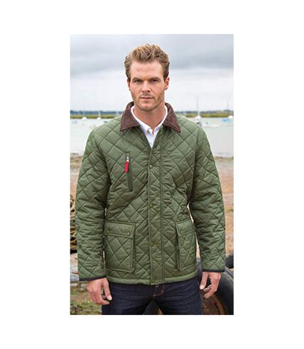 Result Mens Cheltenham Gold Fleece Lined Jacket (Water Repellent & Windproof) (Olive) - UTBC2049