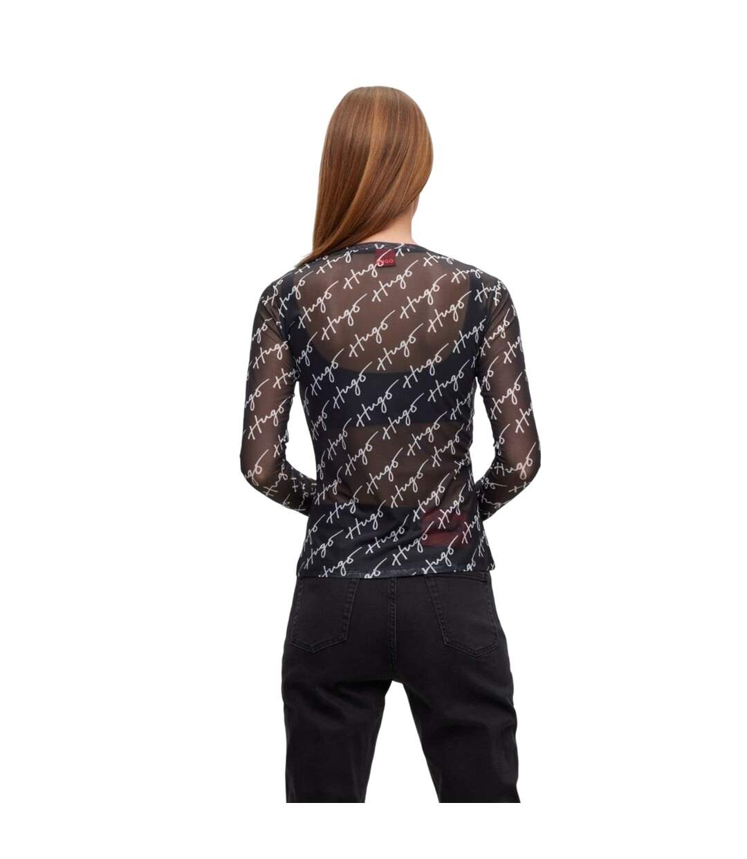 Womens/ladies Diralina 3 T-shirt Black White Hugo-3