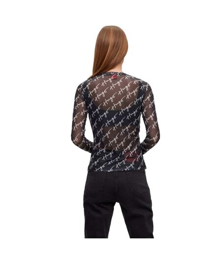 Womens/ladies Diralina 3 T-shirt Black White Hugo
