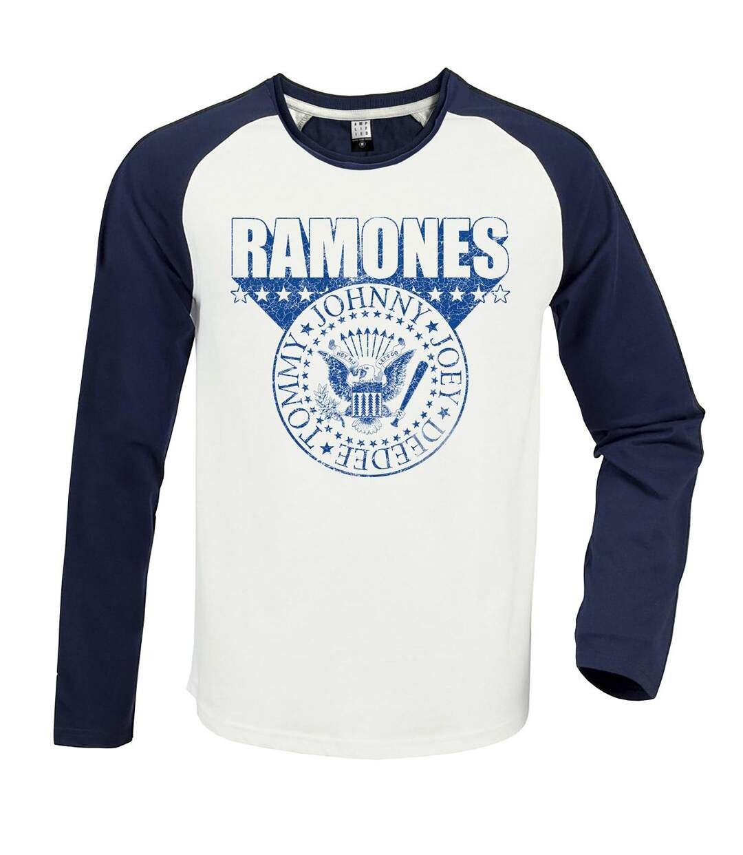 T-shirt 3d crest adulte blanc / bleu marine Amplified-1