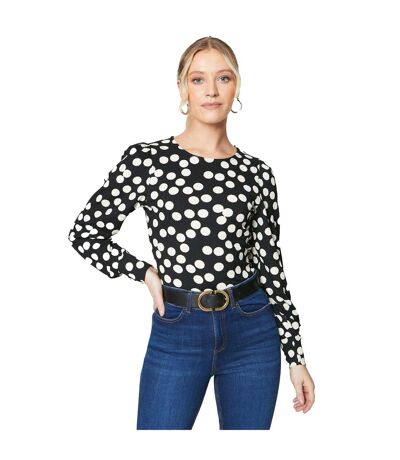 Dorothy Perkins Womens/Ladies Buttoned Cuff Long-Sleeved Top (Monochrome)
