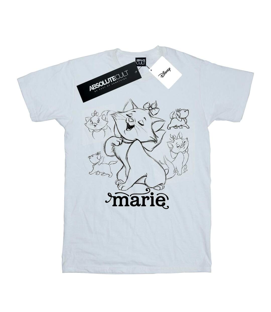 Disney - T-shirt MARIE COLLAGE SKETCH - Femme (Blanc) - UTBI18057-1