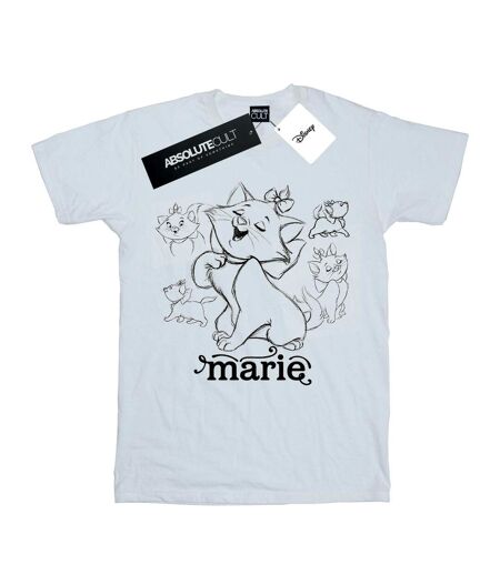 Disney - T-shirt MARIE COLLAGE SKETCH - Femme (Blanc) - UTBI18057