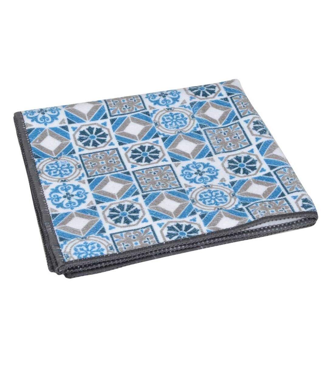 Torchon Carreaux de Ciment 40x40cm Bleu & Gris-1