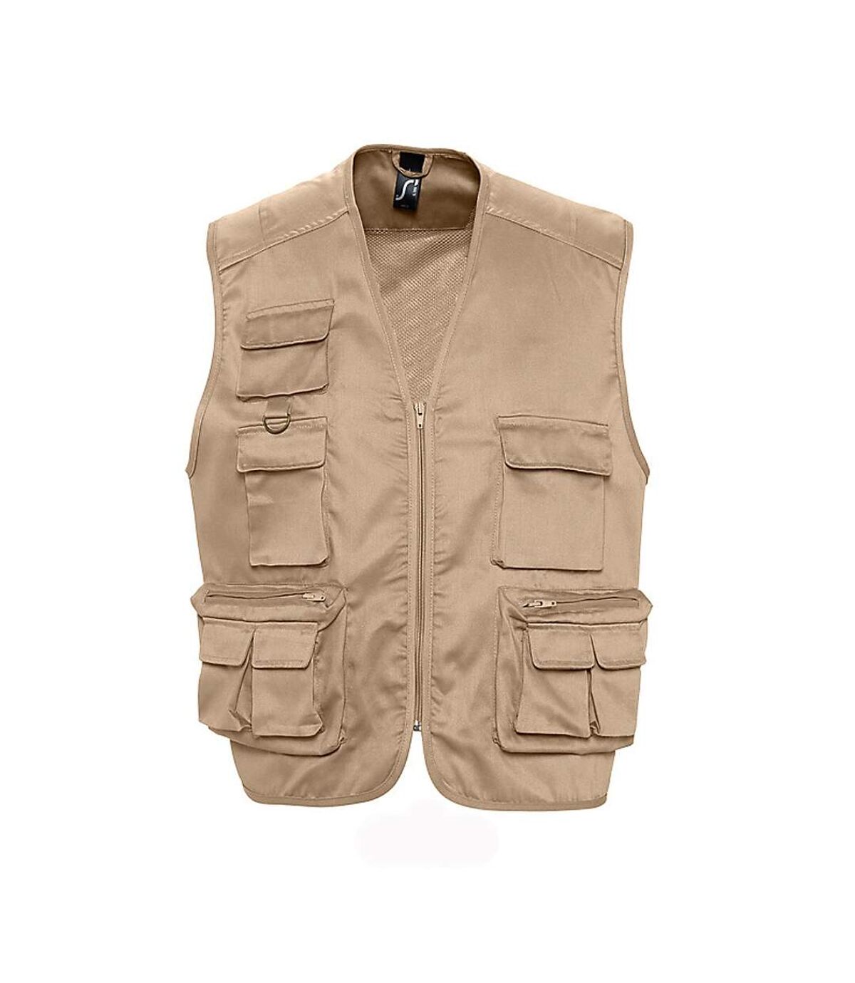 Gilet reporter multipoches sans manches - 43630 - beige
