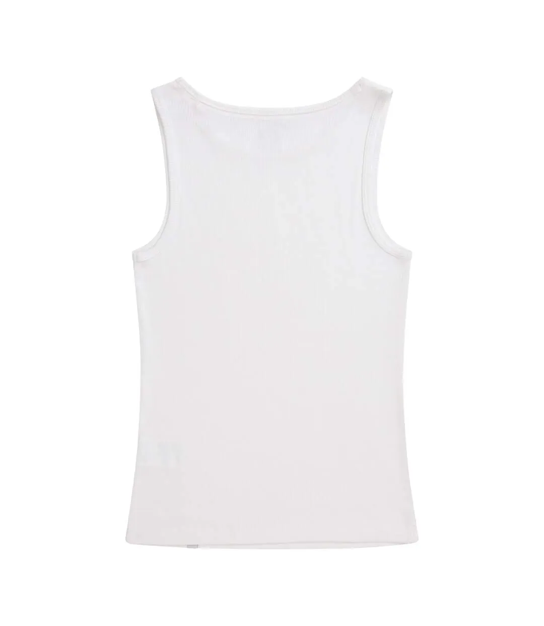 Womens/ladies Ribbed Organic Tank Top White Animal-2