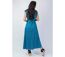 Robe longue ceinturée SELINA motif bleu et noir Coton Du Monde-4