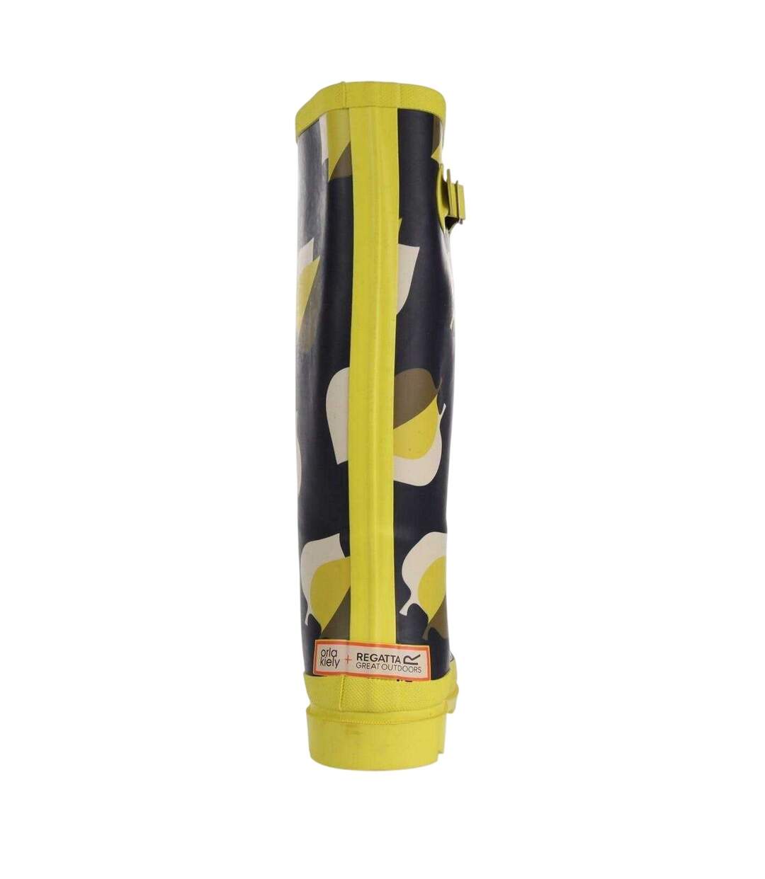 Bottes De Pluie Motif/style Imprimé Feuille Orla Kiely Femme Noir Jaune Imprimé Regatta-2