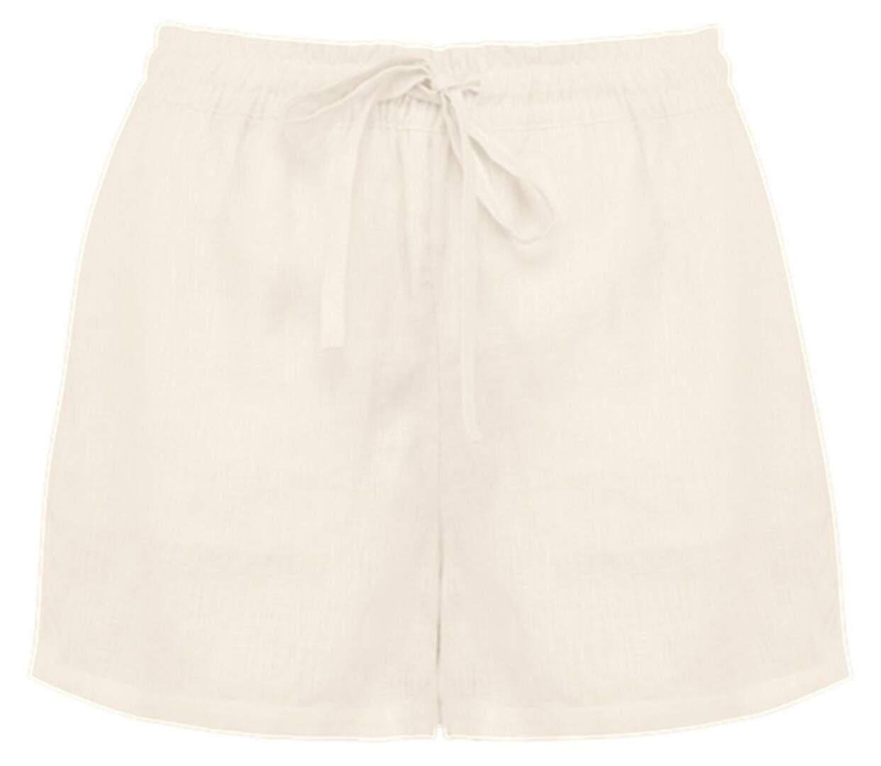Short en lin - Femme - PATS723 - beige ivoire-1