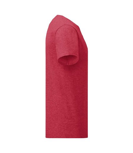 T-shirt Iconic Homme Rouge Chiné Fruit Of The Loom