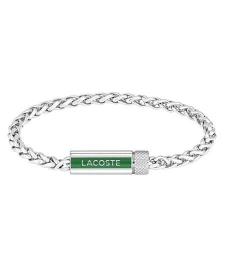Mens Spelt Stainless Steel Braided Bracelet One Size Silver Lacoste
