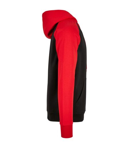 Sweat À Capuche Homme Noir Rouge Build Your Brand