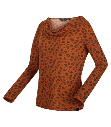 Womens/ladies Frayda Lightweight Cowl Neck Top Orange Regatta