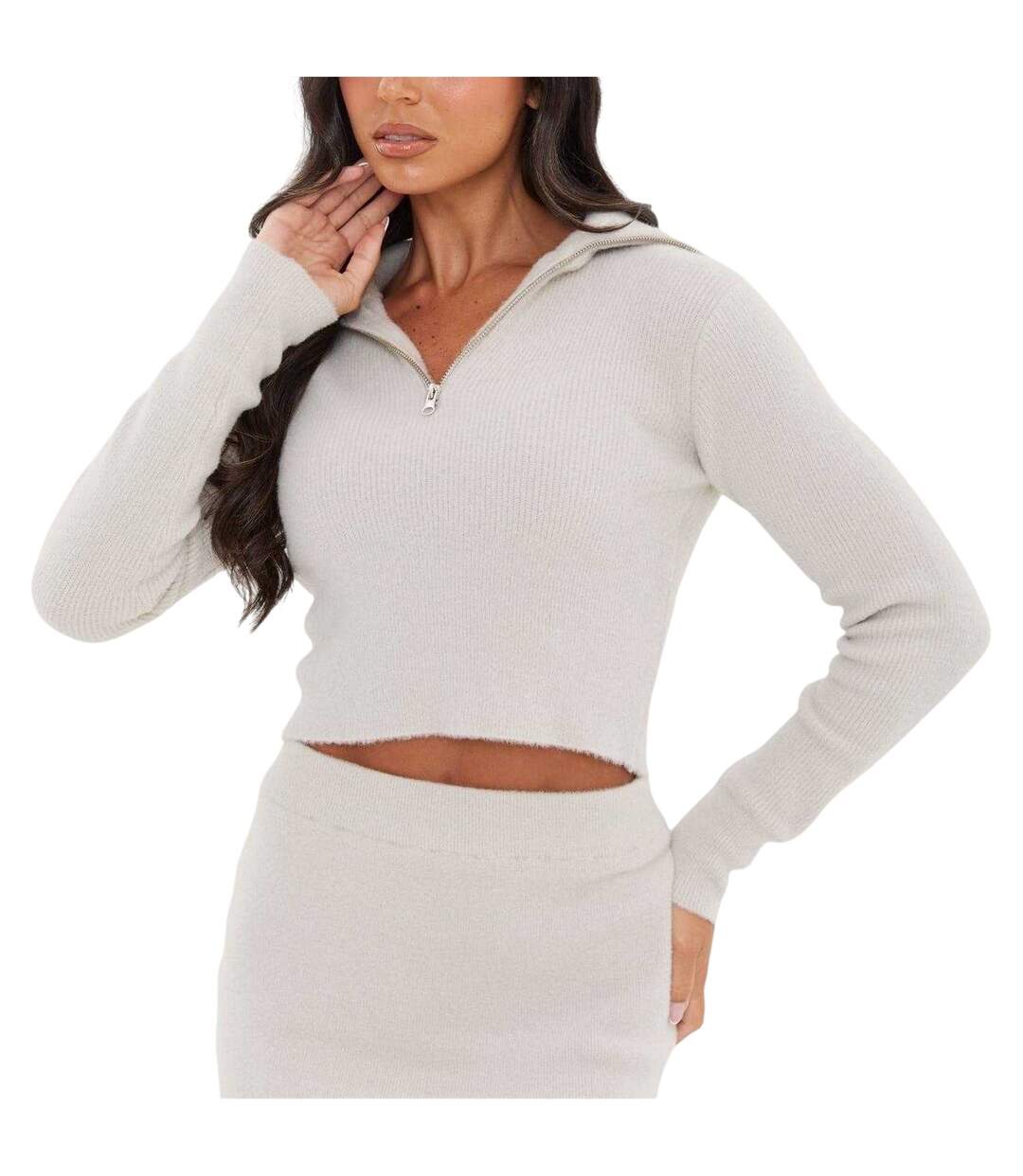 Pull Motif/style Court Femme Gris I Saw It First-2