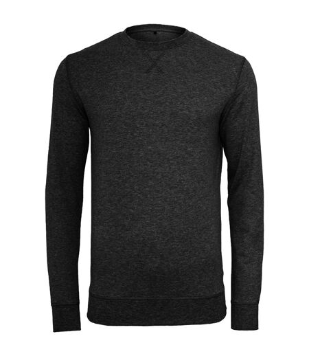 Build Your Brand Mens Plain Light Crewneck Sweater (Black)