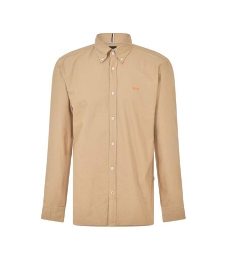 Chemise À Boutons Manches Longues Homme Beige Clair Boss