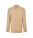 Chemise À Boutons Manches Longues Homme Beige Clair Boss-1