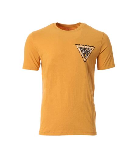 T-shirt Moutarde Homme Guess Puff Triangle