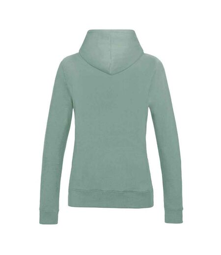 Womens/ladies Girlie College Hoodie Dusty Green Awdis