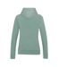 Womens/ladies Girlie College Hoodie Dusty Green Awdis-2