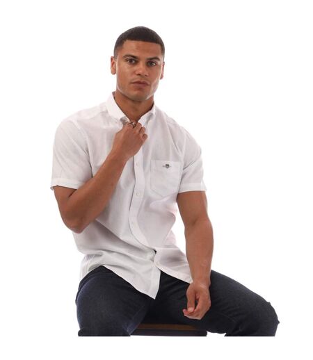 Chemise Manches Courtes Homme Blanc Gant