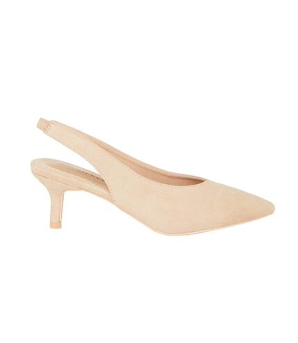 Principles Womens/Ladies Daisy Sling Back Kitten Heel Court Shoes (Beige) - UTDP4070