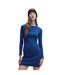 Womens/ladies nemalia cotton stretch bodycon dress blue Hugo-1