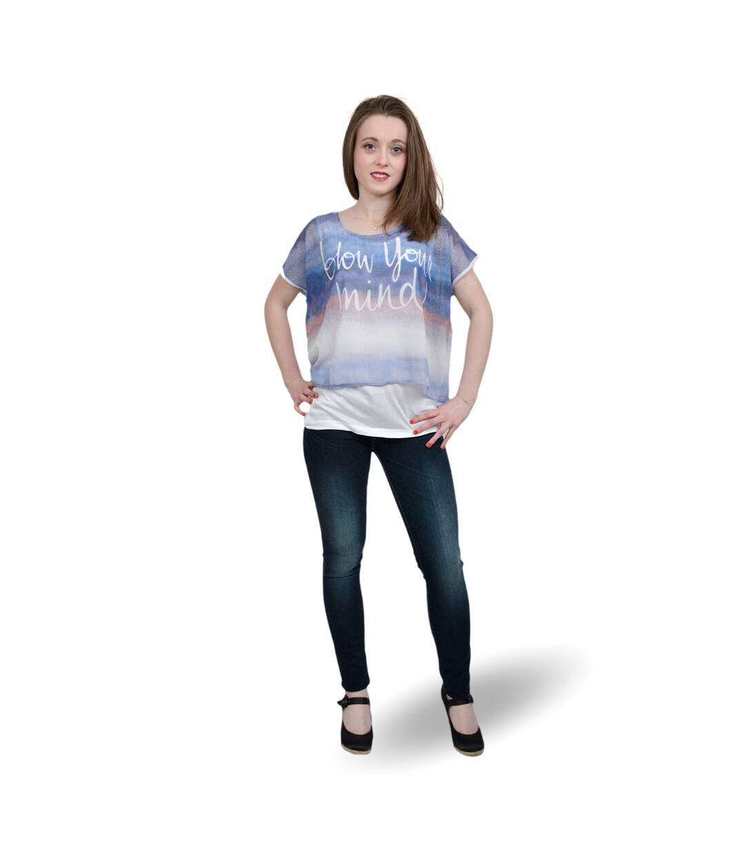 Tee shirt femme manches courtes col rond coupe ample