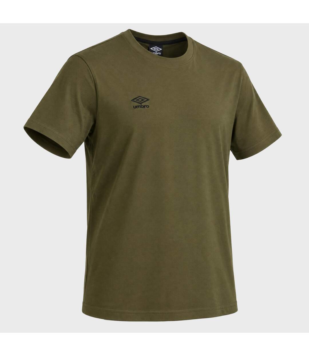 T-shirt homme uni col rond regular en coton avec logo brodé 618290 Umbro-2