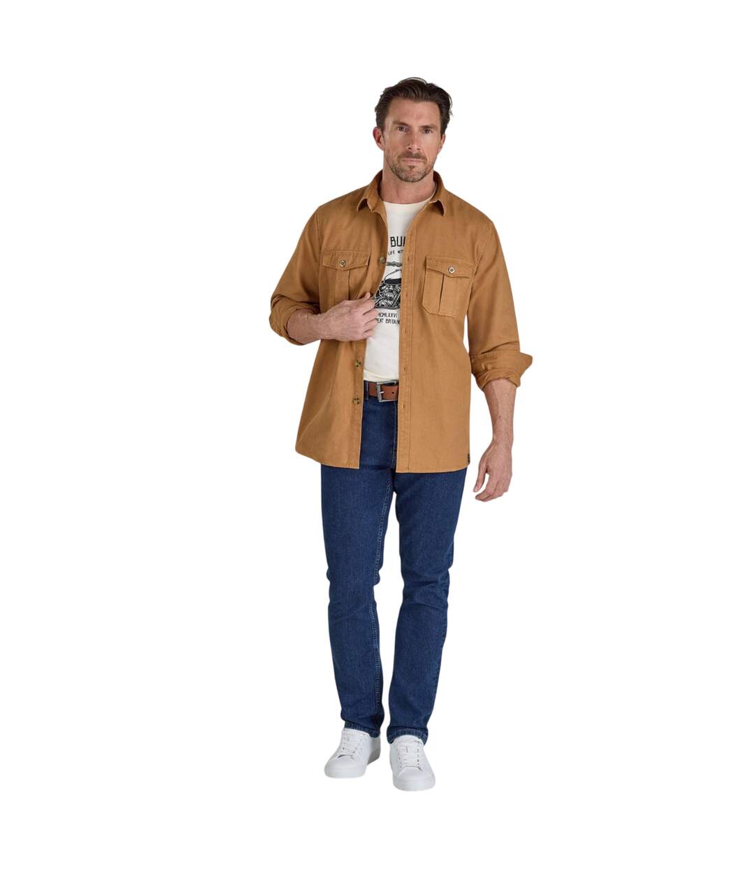 Veste-chemise Homme Brun Clair Raging Bull-1