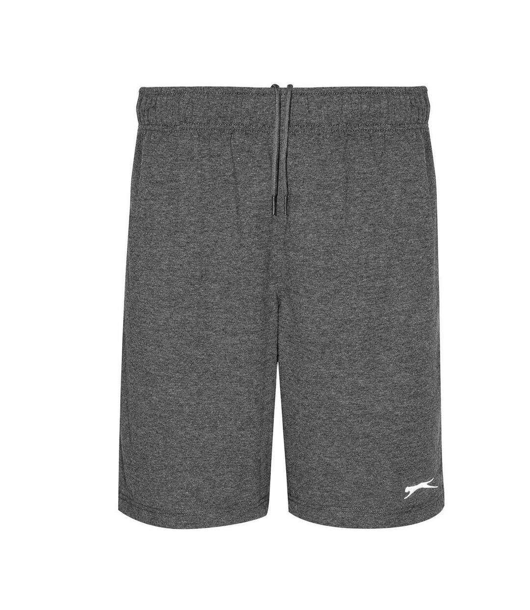 Mens Cotton Blend Casual Jersey Shorts Charcoal Slazenger-2