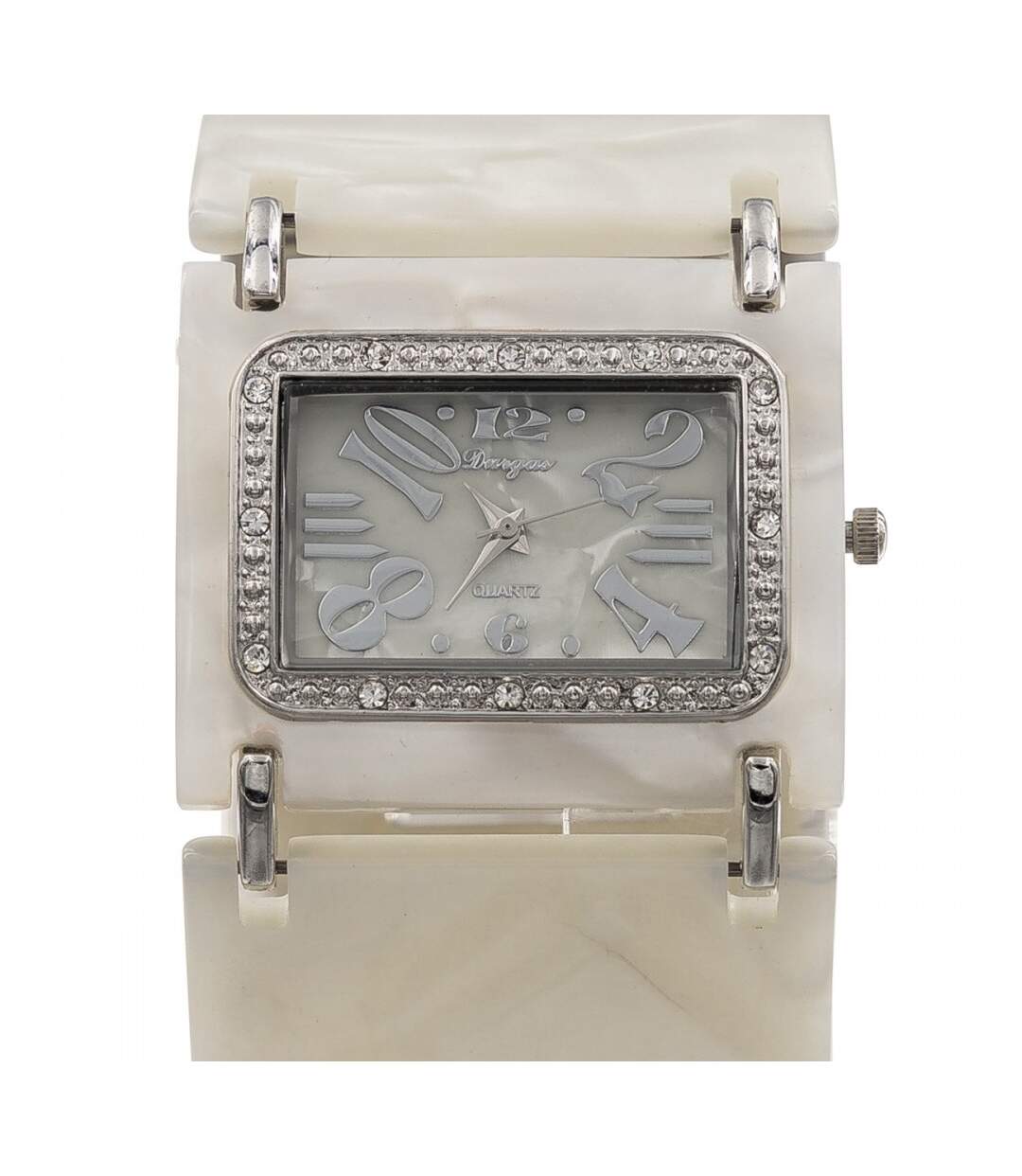 Superbe Montre Femme Métal Plastique Blanc Ivoire CHTIME