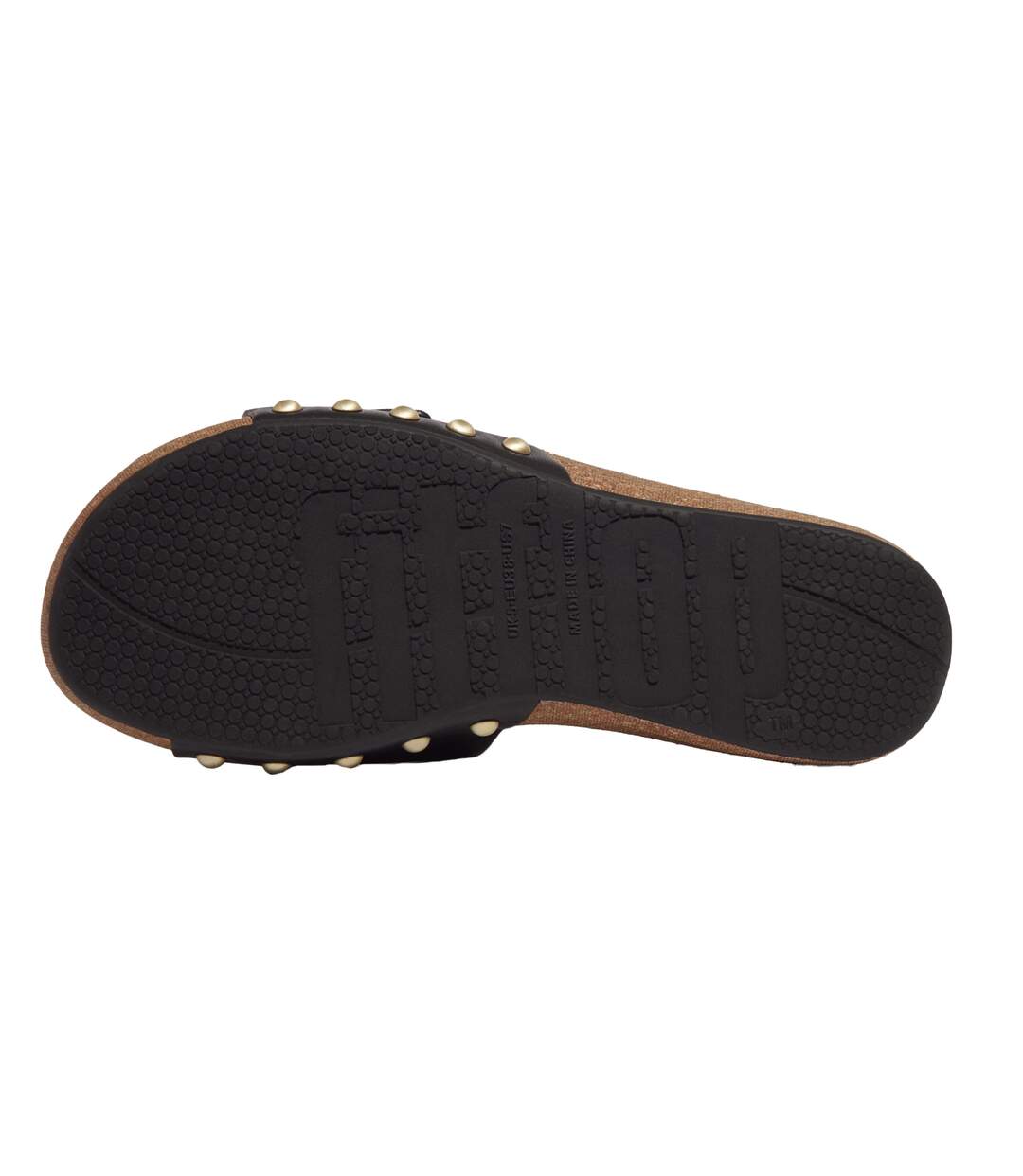 Womens/ladies Leather Iqushion Adjustable Slides Black FitFlop-4