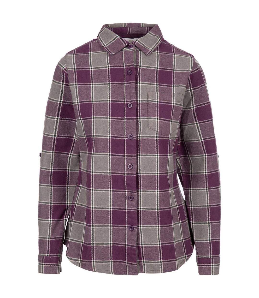 Chemise Manches Longues Motif/style À Carreaux Mindy Femme Mauve Foncé À Carreaux Trespass-1