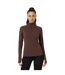 Womens/ladies Plain Long-sleeved Base Layer Top Espresso USA-4