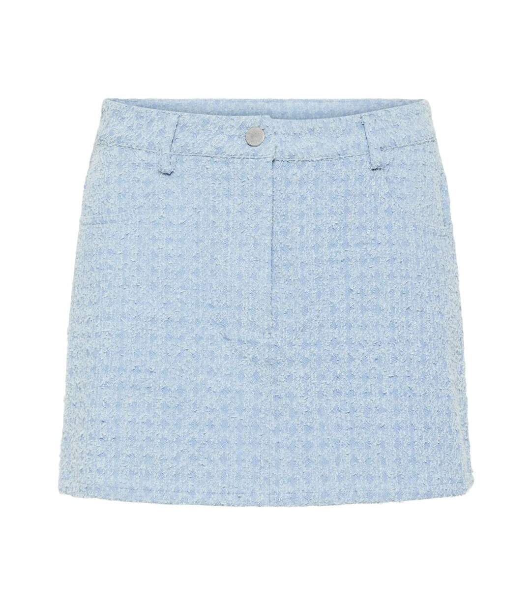 Jupe courte bleu femme pieces denim skirt-2