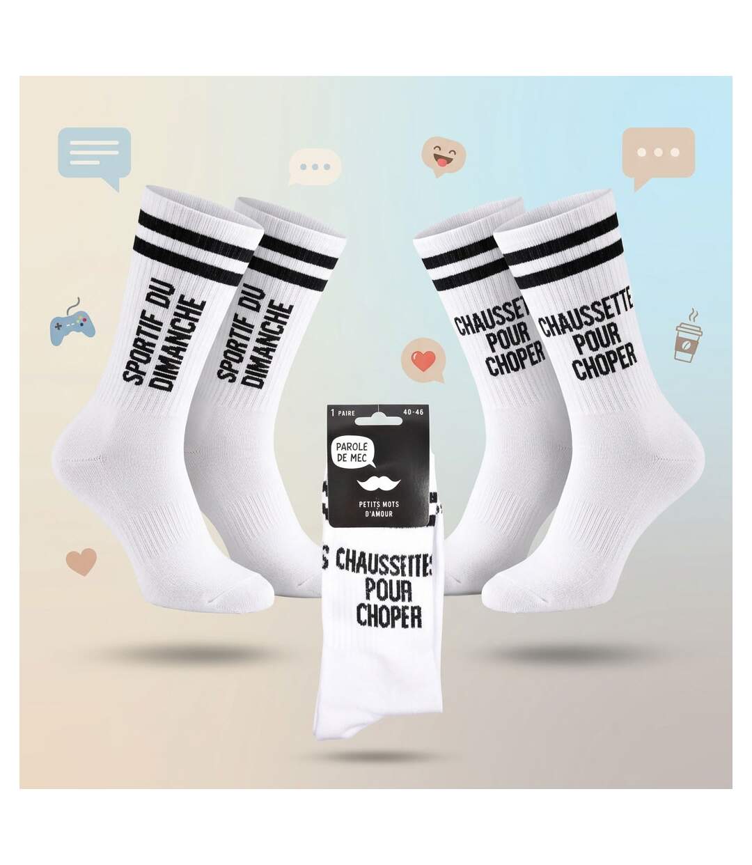 OZABI Chaussettes Homme Message Humoristiques Pack de 2 Paires-3