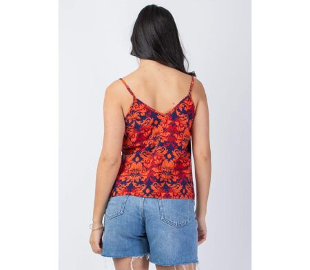 Top fines bretelles AMORE motif ethnique style baroque Coton Du Monde