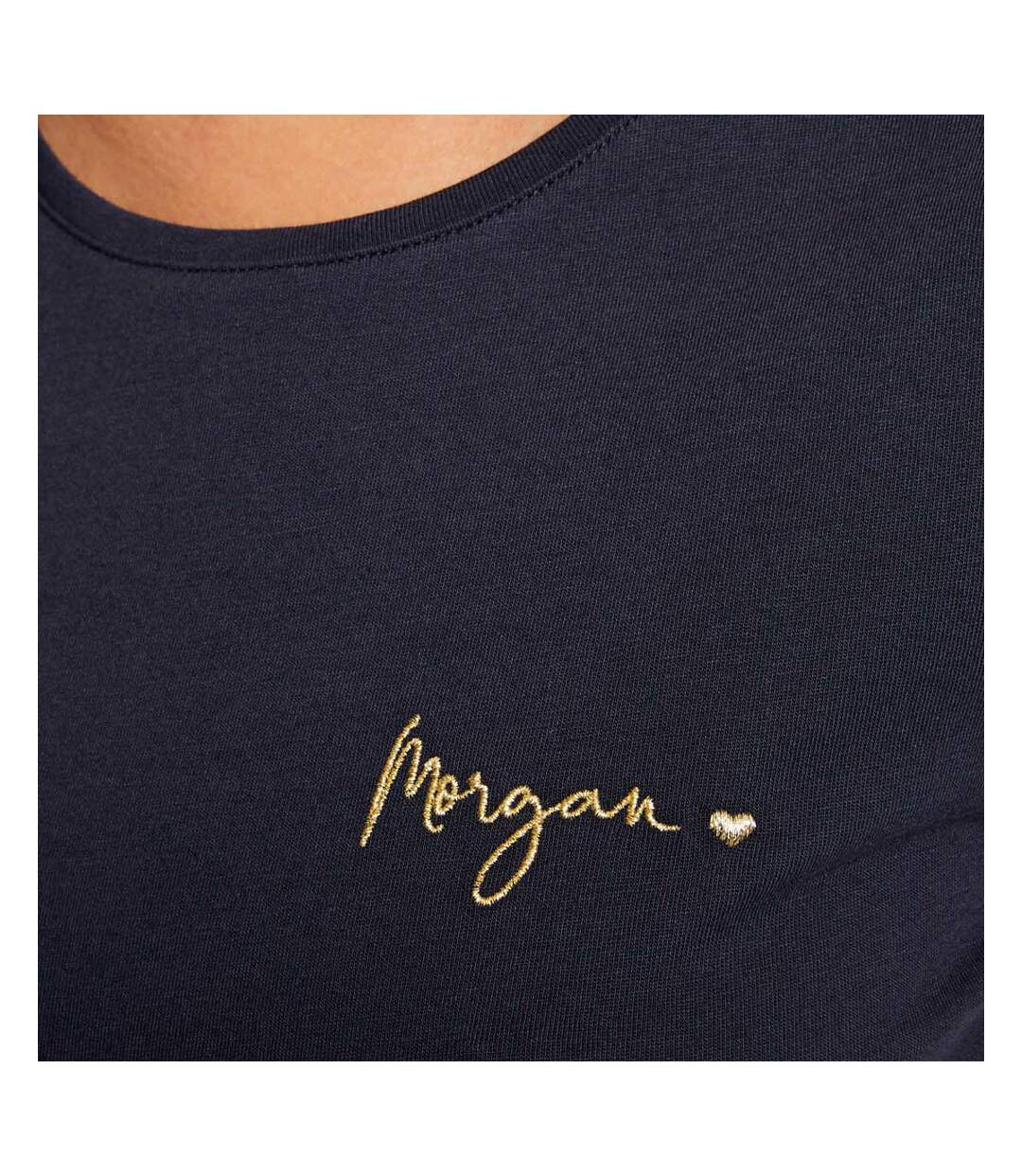 T-shirt Marine Femme Morgan Coeur